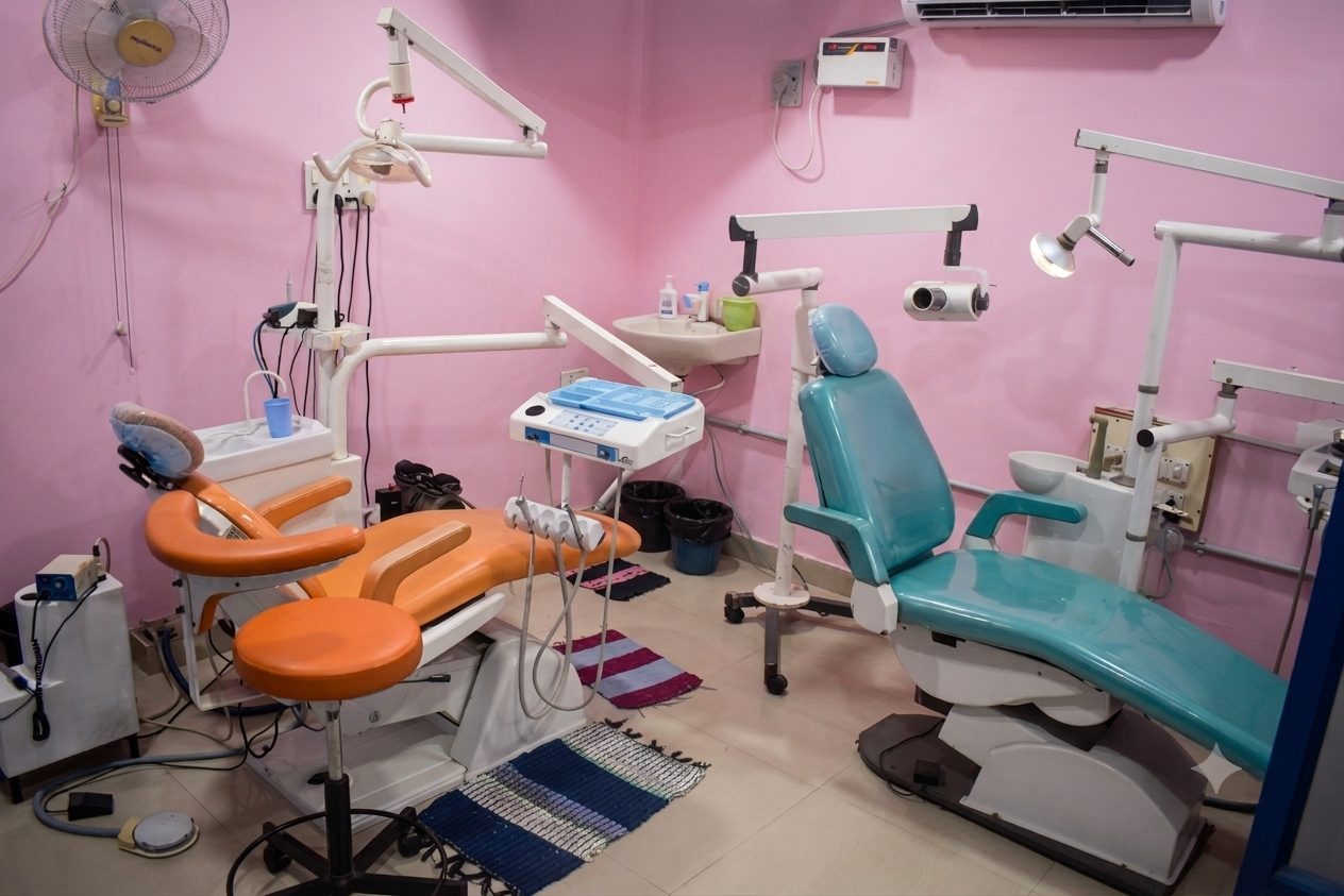 Dental treatment room with two chairs at Magna Dental Clinic, Tiruvottiyur